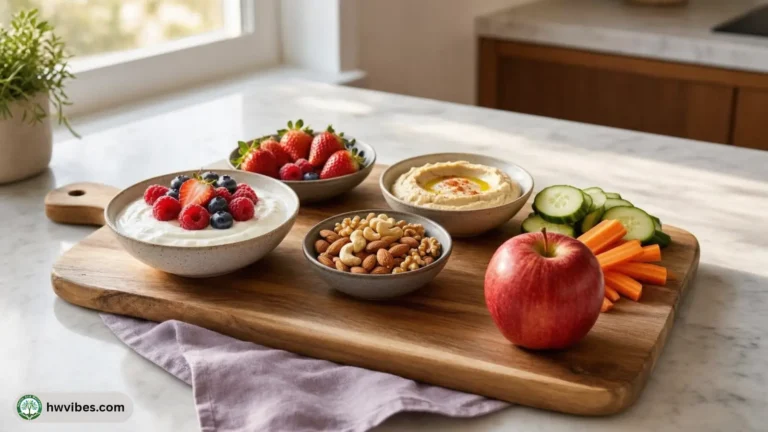 Board of balanced protein and fibre snacks for sugar cravings